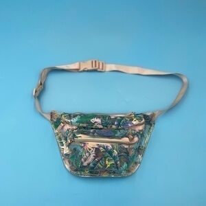 Floral Partially Translucent Fanny Pack